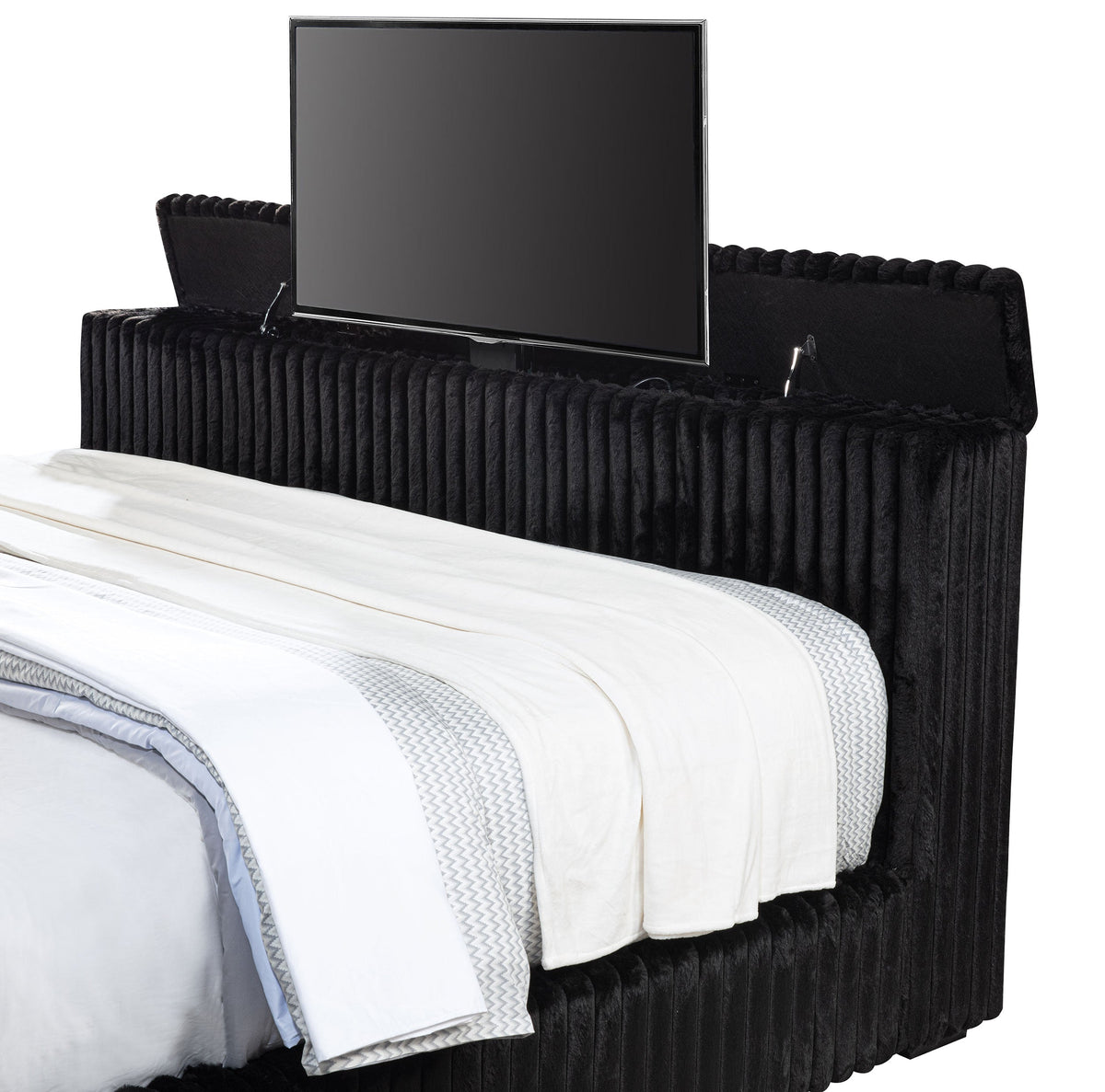 Centergrove Upholstered Wingback TV Bed