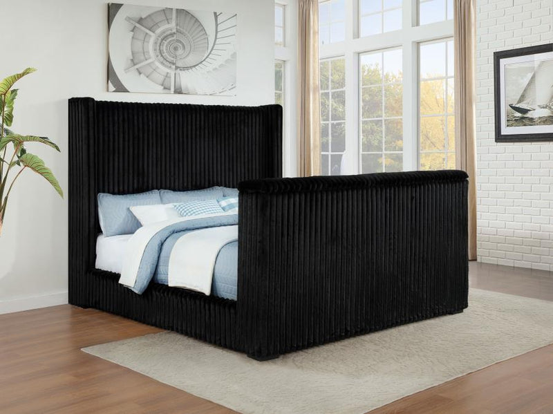 Centergrove Upholstered Wingback TV Bed California King