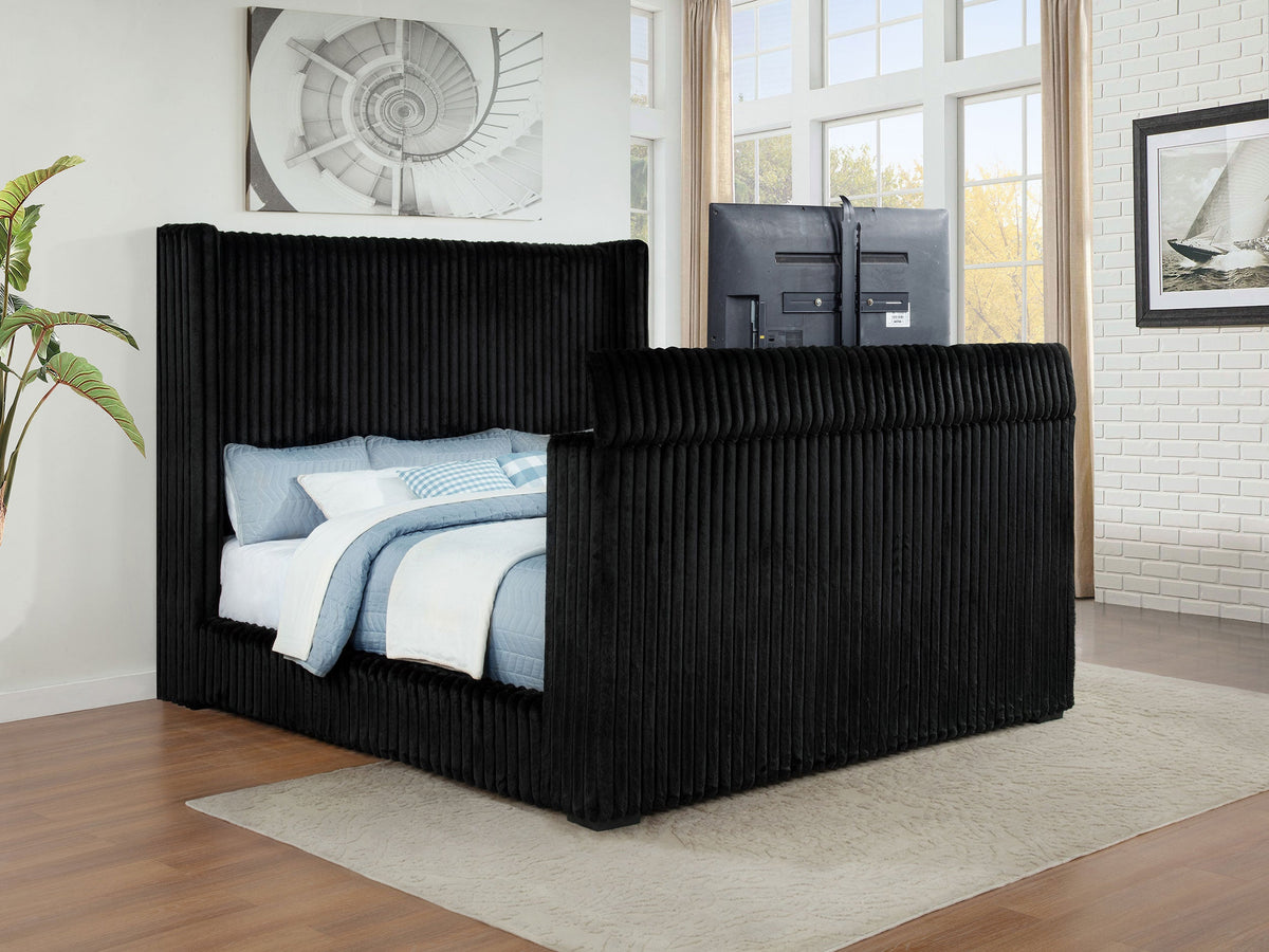 Centergrove Upholstered Wingback TV Bed