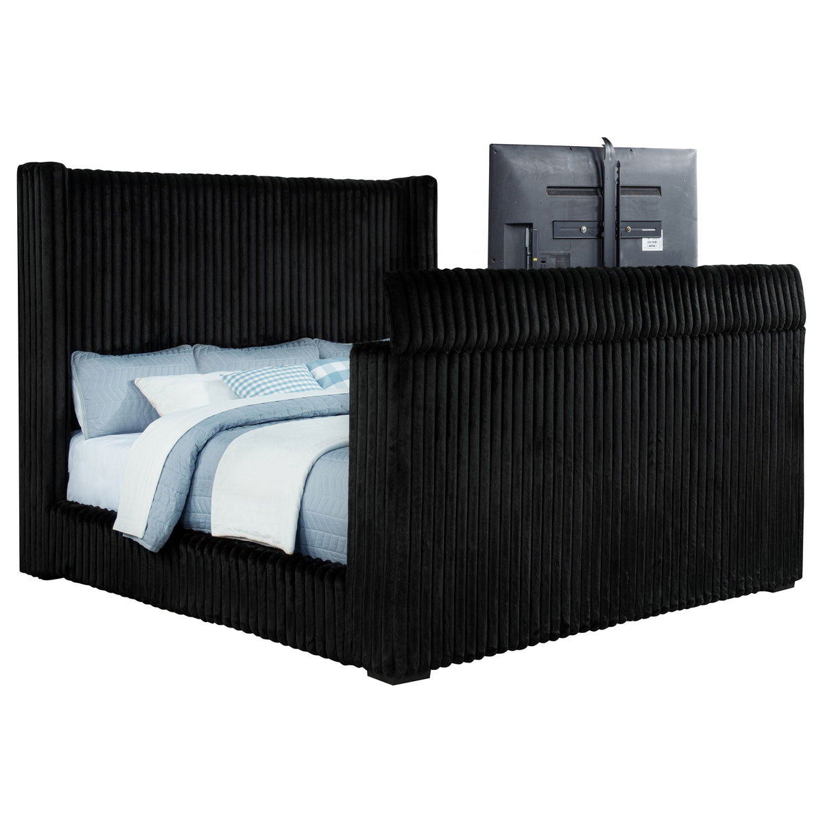 Centergrove Upholstered Wingback TV Bed