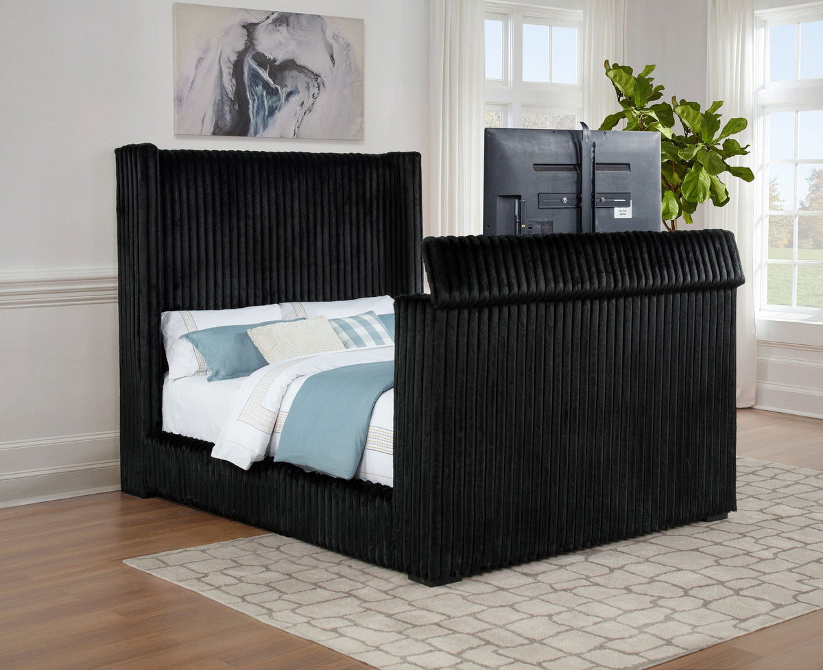 Centergrove Upholstered Wingback TV Bed