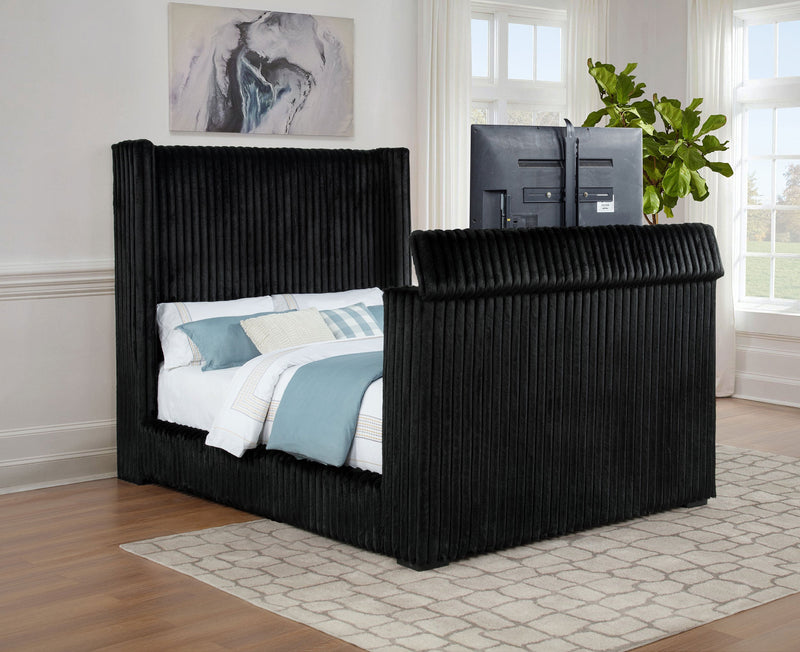 Centergrove Upholstered Wingback TV Bed