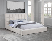 Dreux Upholstered Panel Platform Bed Cream California King