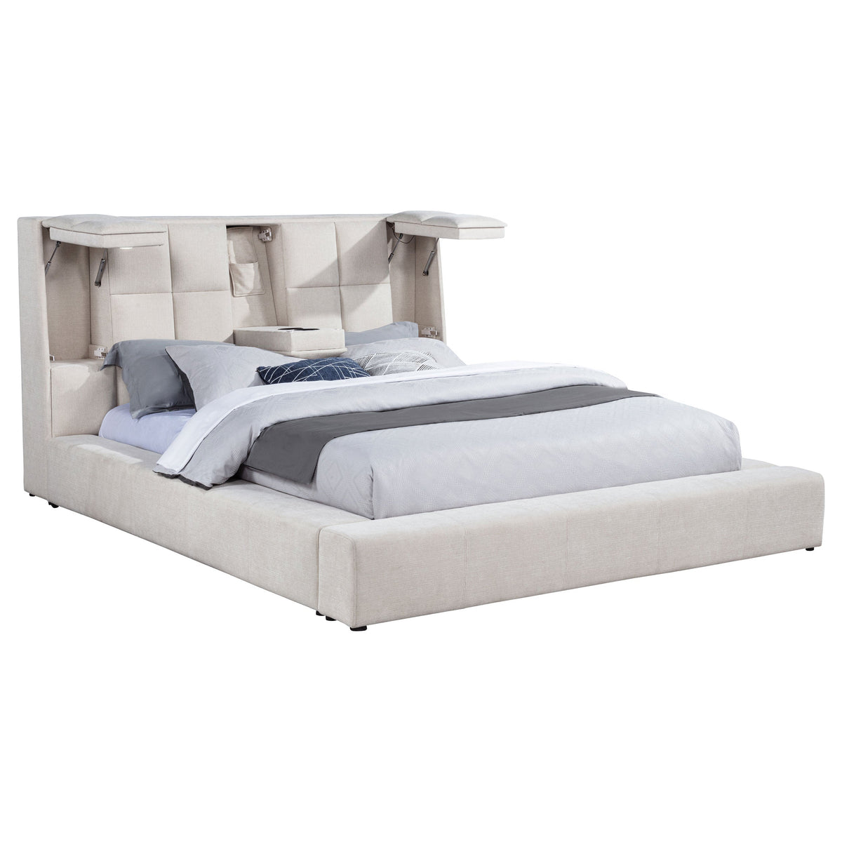 Dreux Upholstered Panel Platform Bed
