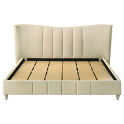 Evelyn Upholstered Panel Platform Bed Ivory