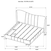 Evelyn Upholstered Panel Platform Bed Ivory