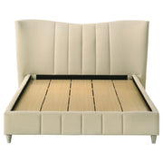 Evelyn Upholstered Panel Platform Bed Ivory
