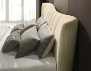 Evelyn Upholstered Panel Platform Bed Ivory