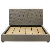 Delsea Upholstered Panel Platform Bed Light Brown