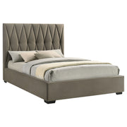 Delsea Upholstered Panel Platform Bed Light Brown