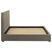 Delsea Upholstered Panel Platform Bed Light Brown