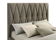 Delsea Upholstered Panel Platform Bed Light Brown