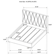 Delsea Upholstered Panel Platform Bed Light Brown