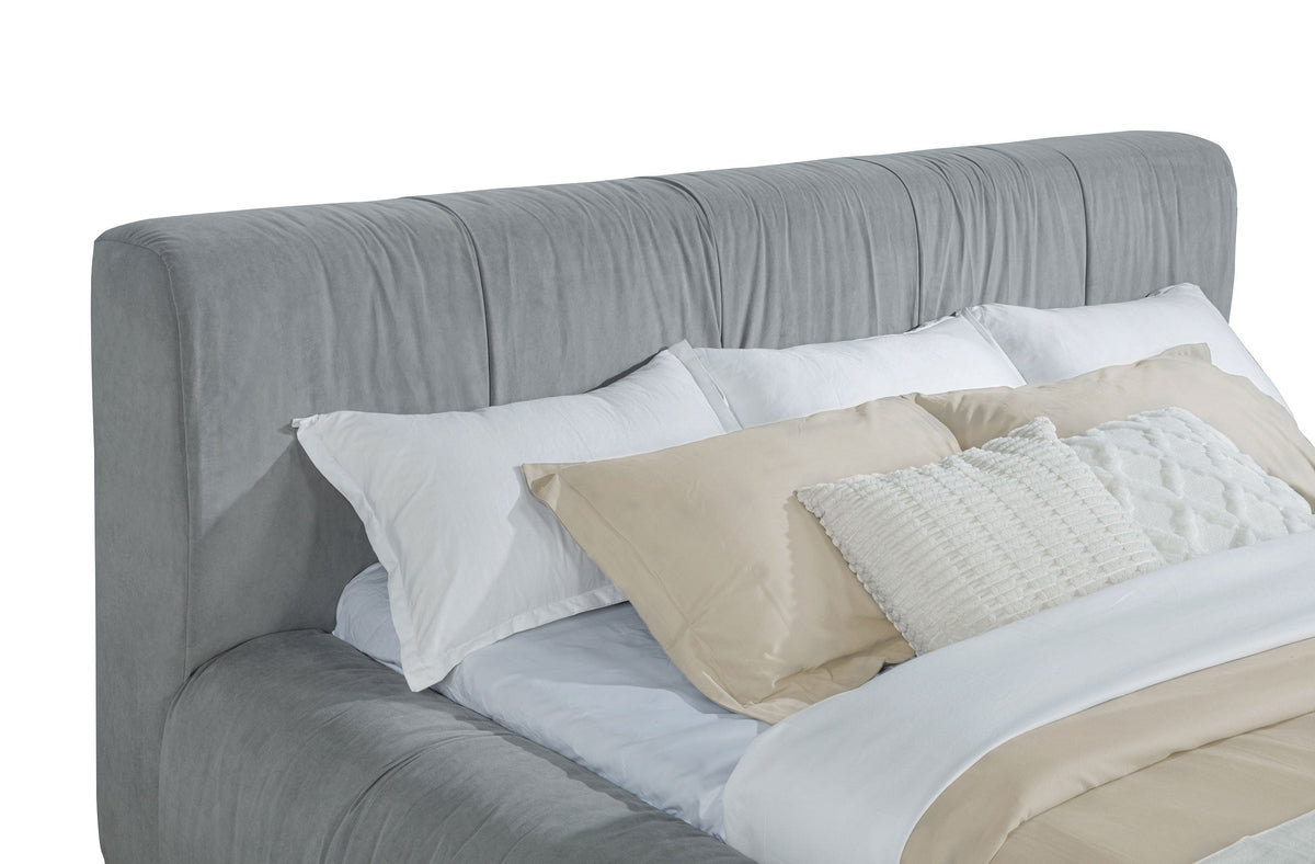Wilshire Upholstered Platform Bed Grey