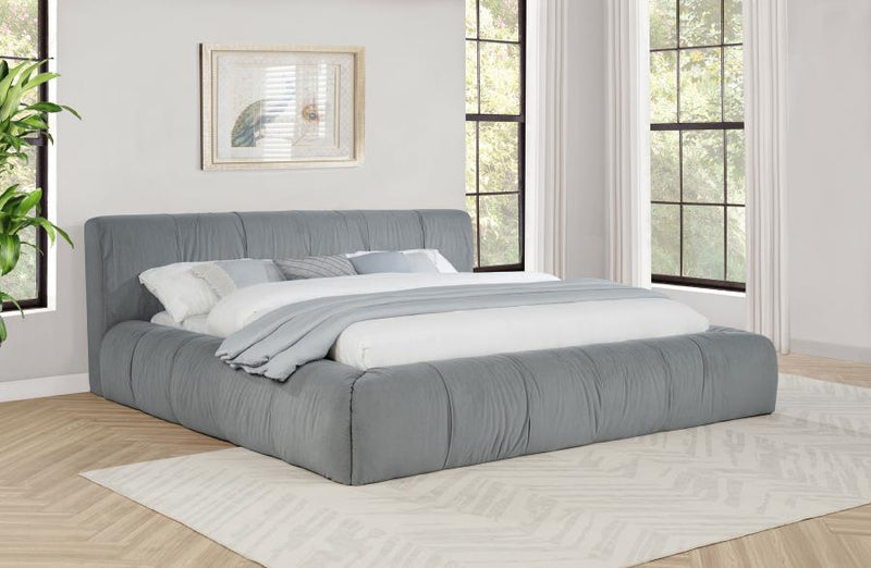 Wilshire Upholstered Platform Bed Grey California King