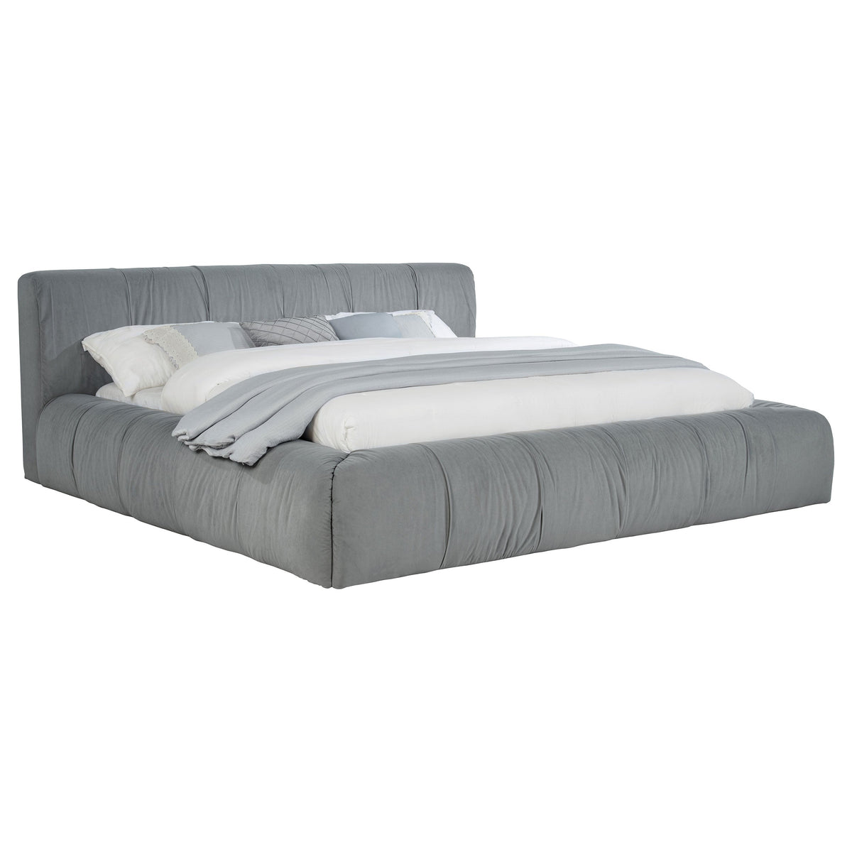 Wilshire Upholstered Platform Bed Grey