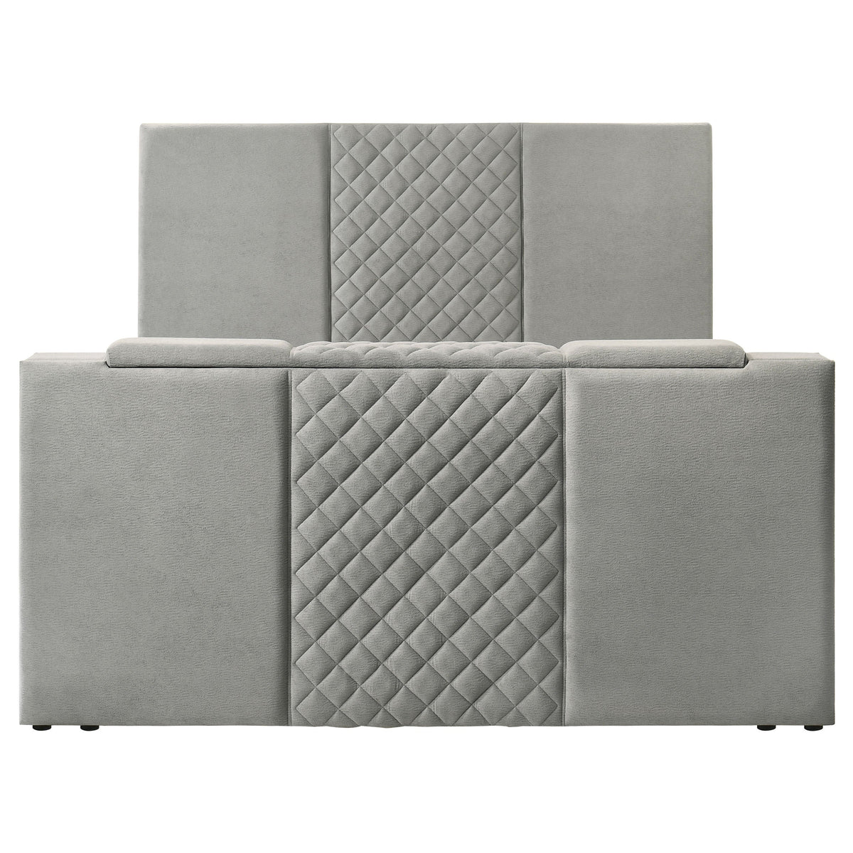 Tara 61-inch Upholstered Panel TV Bed Grey