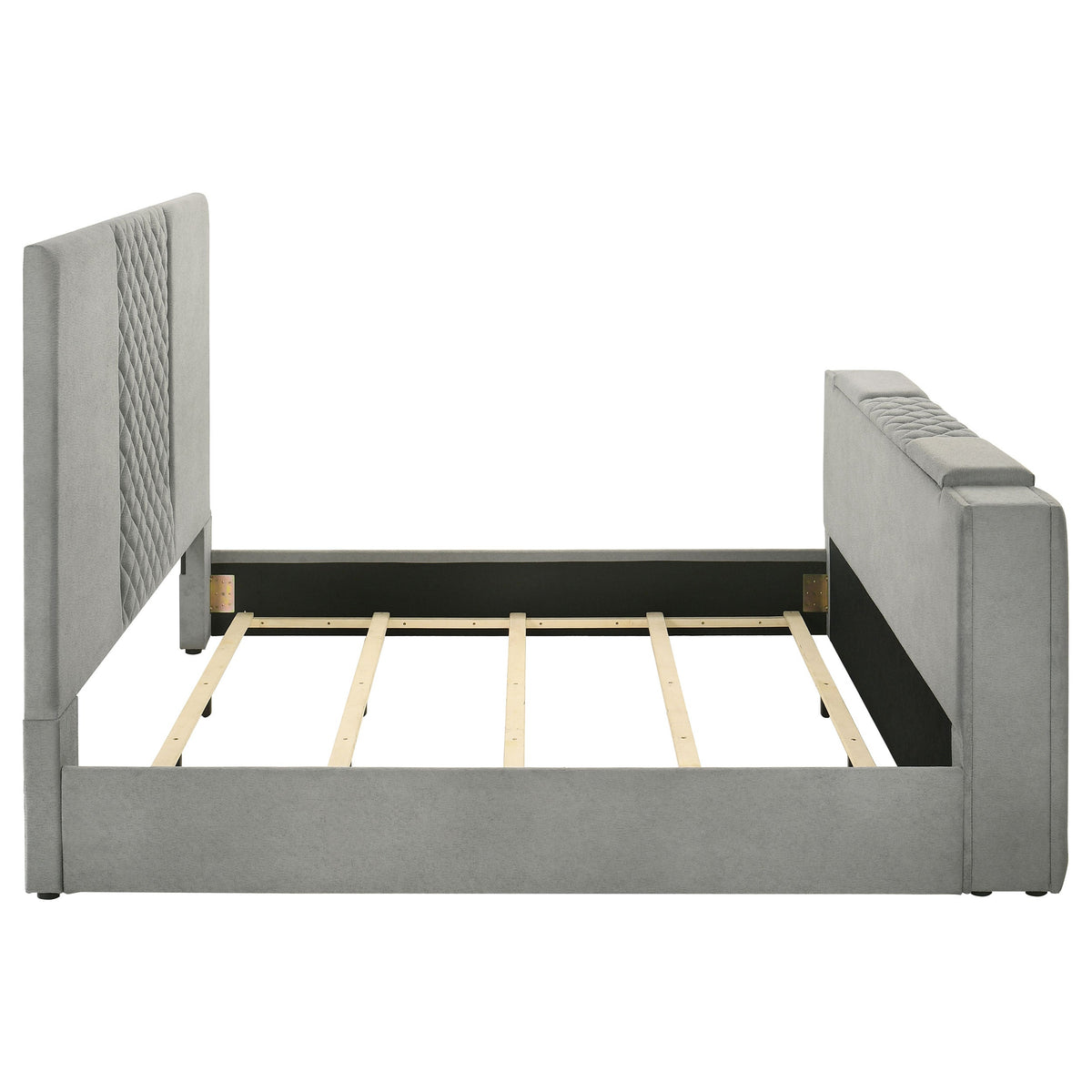 Tara 61-inch Upholstered Panel TV Bed Grey