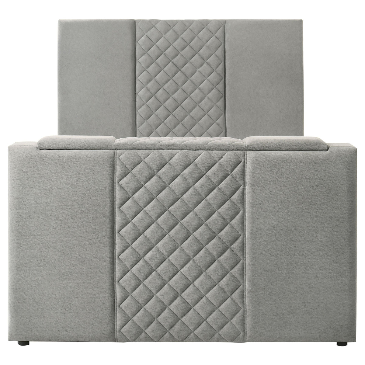 Tara 61-inch Upholstered Panel TV Bed Grey