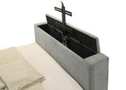 Tara 61-inch Upholstered Panel TV Bed Grey