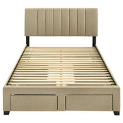 Wheatland 4-drawer Upholstered Storage Bed Light Brown