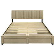 Wheatland 4-drawer Upholstered Storage Bed Light Brown