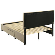 Wheatland 4-drawer Upholstered Storage Bed Light Brown