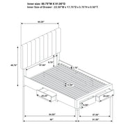 Wheatland 4-drawer Upholstered Storage Bed Light Brown