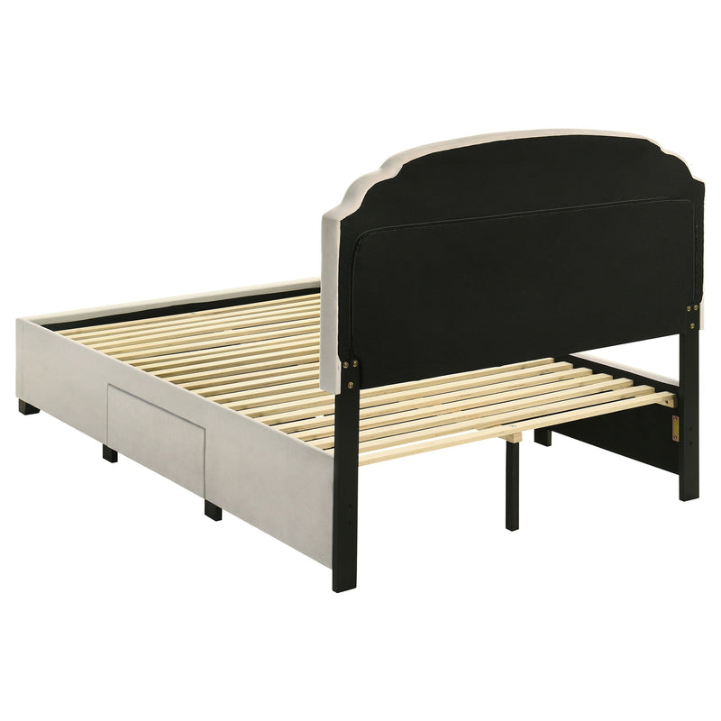 Marianna 4-drawer Upholstered Storage Bed Cream