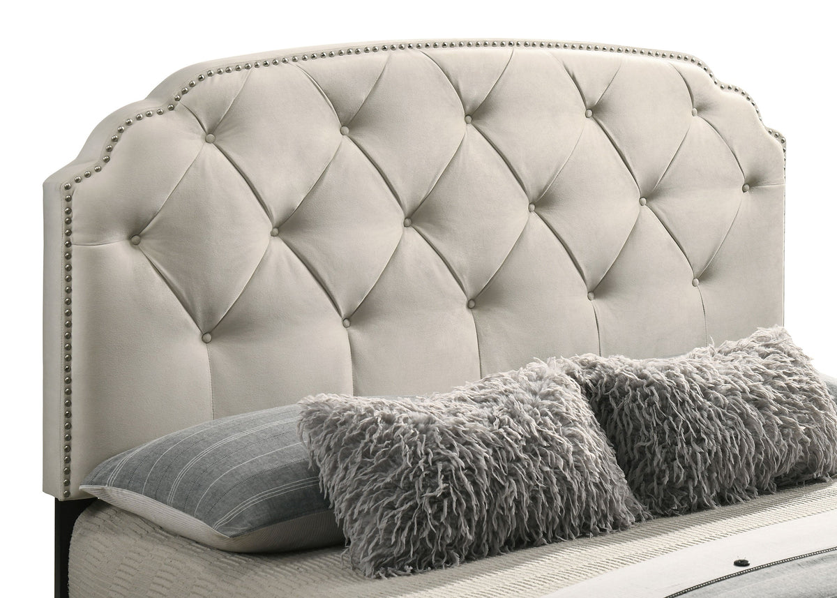 Marianna 4-drawer Upholstered Storage Bed Cream