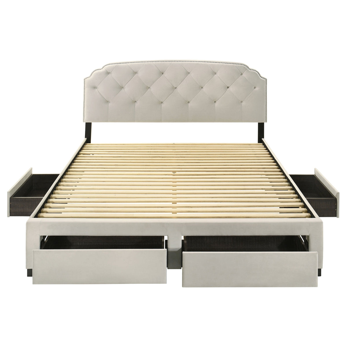 Marianna 4-drawer Upholstered Storage Bed Cream