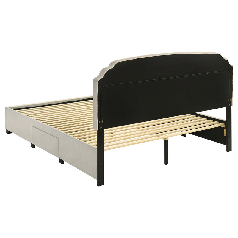 Marianna 4-drawer Upholstered Storage Bed Cream