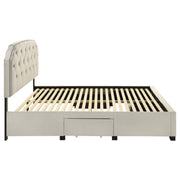 Marianna 4-drawer Upholstered Storage Bed Cream