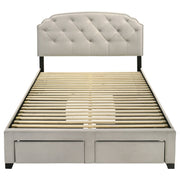 Marianna 4-drawer Upholstered Storage Bed Cream
