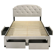 Marianna 4-drawer Upholstered Storage Bed Cream