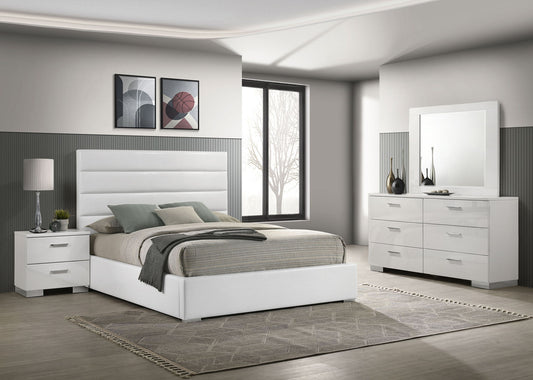 Felicity 4-piece California King Bedroom Set White High Gloss