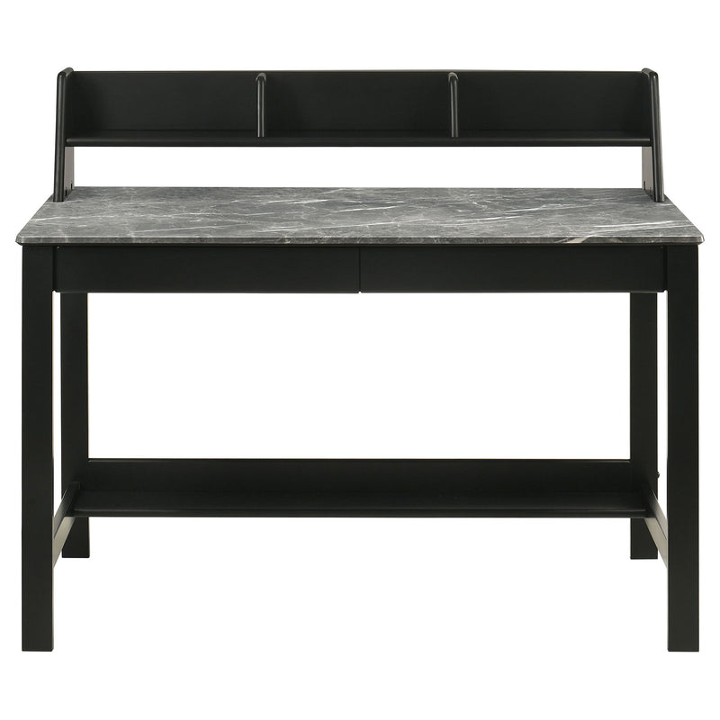 Besler 47-inch SmartTop Writing Desk with Shelf Grey Stone and Black