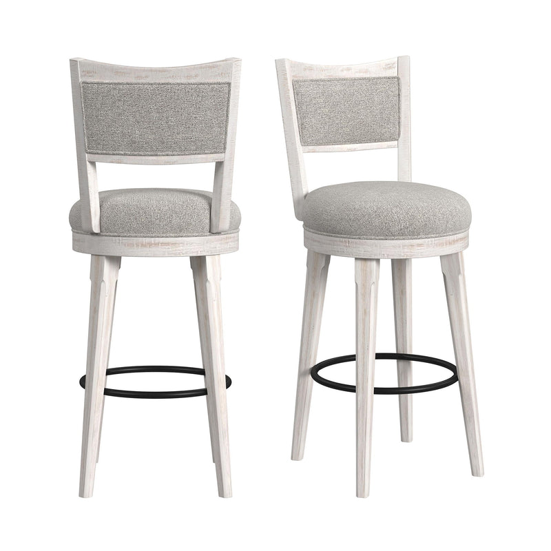 Rogen Rustic - Swivel Bar Stool (Set of 2) - Rustic White