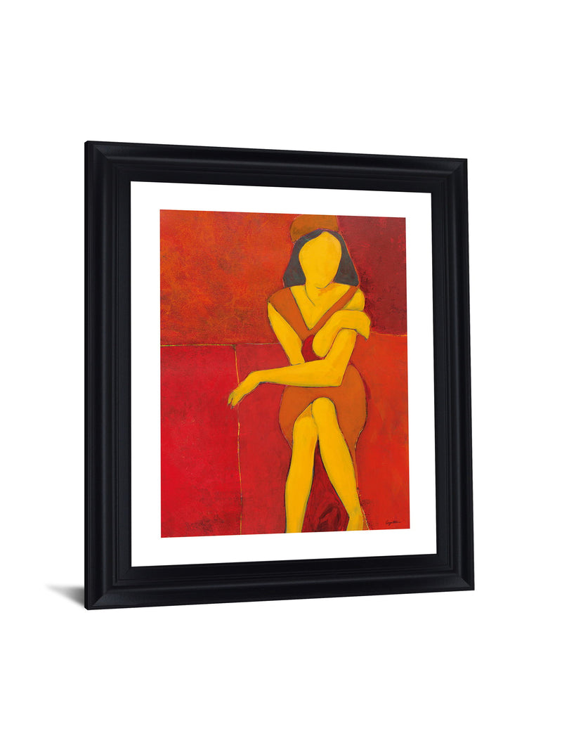 Golden Muse - 28" x 34" Framed Wall Art - Red