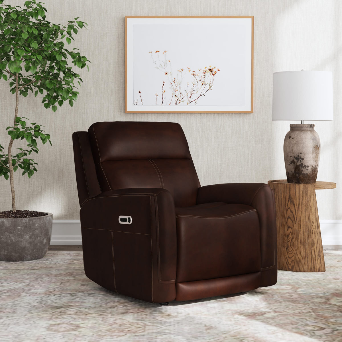 Flexsteel Alister Power Gliding Recliner with Power Headrest and Lumbar