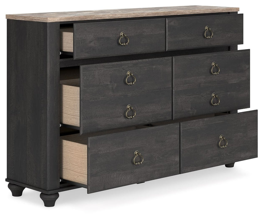 Nanforth - Two-tone - Six Drawer Dresser