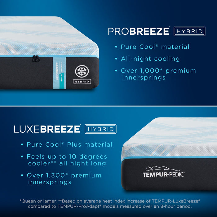 Breeze - Tempur-Probreeze Medium Hybrid Mattress