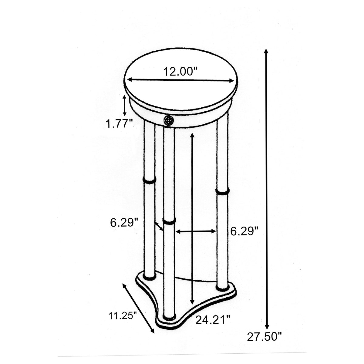Edite Round Marble Top Plant Stand Merlot