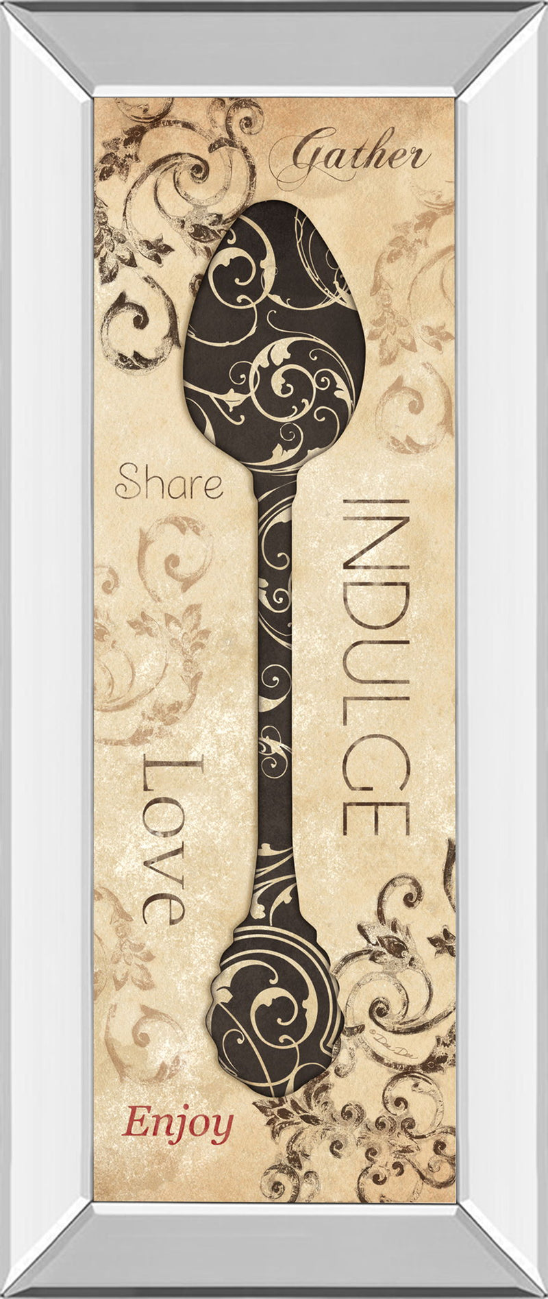 Indulge By Dee Dee - Mirror Framed Print Wall Art - Beige