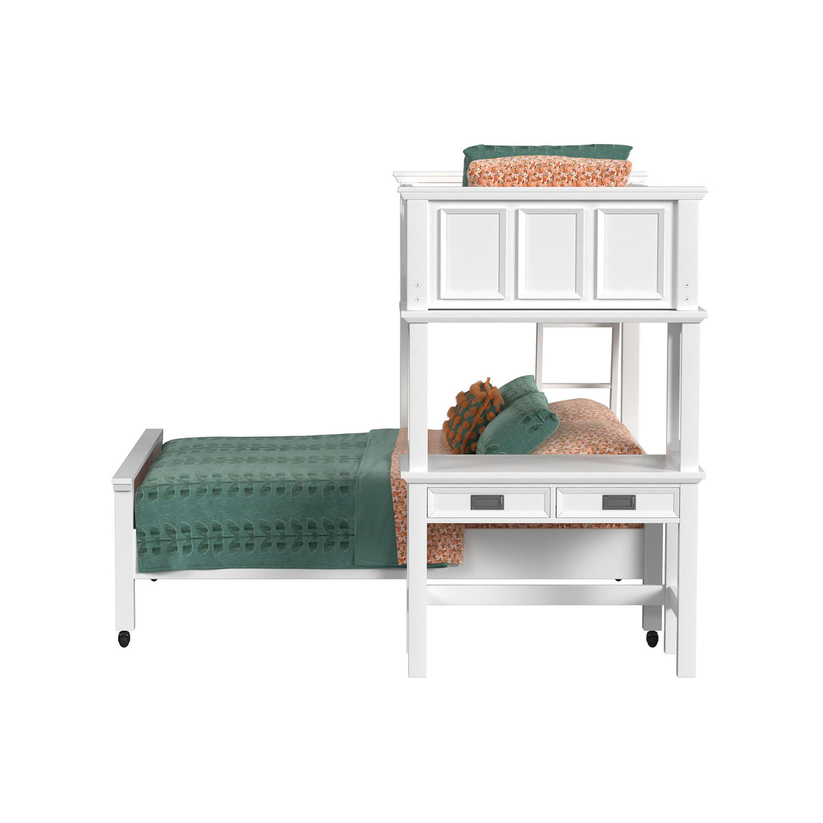 Hampton Kids - Loft Bed With Ladder And Desk With Speaker
