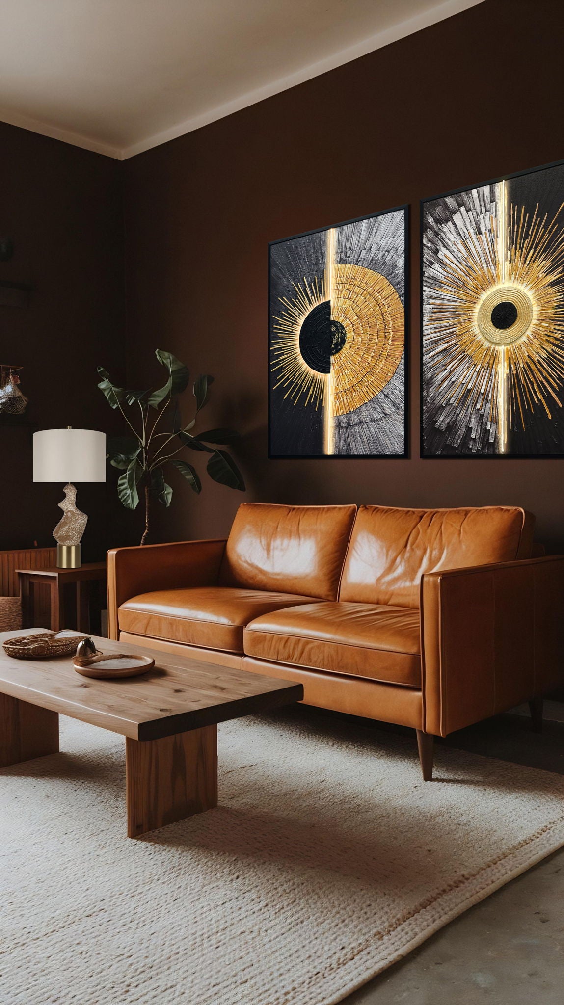 Solar Divide I Hand-Embellished LED Canvas In Frame - Black / White