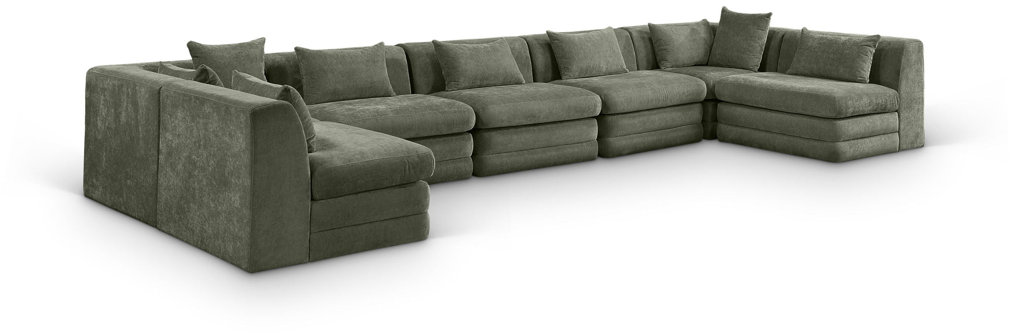 Stellar - 7 Piece Chenille Fabric Upholstered Modular Sectional