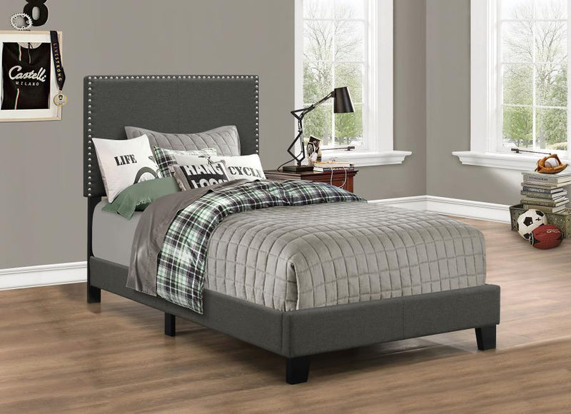 Boyd Upholstered Panel Bed Charcoal Twin