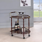 Palmer 2-tier Rectangular Wood Bar Cart Merlot Default Title