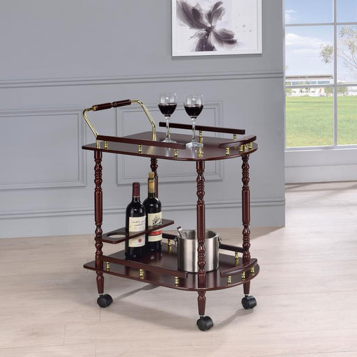 Palmer 2-tier Rectangular Wood Bar Cart Merlot Default Title